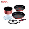 Tefal pot set 6-piece red diamond non-stick pan made in France frying pan soup pot induction cooker universal gift