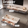 Yao Wei coffee table living room slate home small apartment light luxury floor-standing TV cabinet combination 100 snow mountain white slate single skin + white cabinet gold coffee table