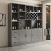 Hongsen set wine cabinet living room sideboard integrated wall cabinet simple modern display cabinet high cabinet bar cabinet can be customized gray + white door - length 120 width 30 height 200
