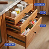 Jiayi solid wood sideboard cupboard rice cupboard tea cabinet storage cabinet kitchen cabinet storage cabinet storage cabinet 2.1m sideboard + dining table cherry wood color