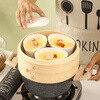 Muziqiu ceramic steaming bowl with lid, baby stew pot, small steaming cup, water-proof steamed egg, steamed rice, stewed egg, steamed egg custard special bowl, egg-shaped high-temperature ceramic bowl * 3 pieces