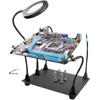 Circuit board welding workbench four-claw soldering station fixed fixture pcb soldering auxiliary tool universal bracket simple magnifying glass + 2 universal claw arms