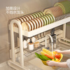 Shuaishi kitchen sink rack drain rack dishwasher rack basket sink dish storage rack countertop utensils white stainless steel mesh basket single layer 85 long-6 piece set