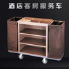 Yingyao linen cart hotel double-sided hotel cleaning cart cleaning cart guest room stainless steel cart multi-function cart steel-wood double-sided linen cart