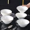 Jie Yajie ceramic tableware soup bowl household rice bowl 6-inch pure white bowl noodle bowl 10 pieces