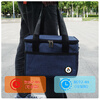 Yuhua outdoor refrigerated bag with large capacity and can be carried on the shoulder for picnics, thickened aluminum foil rice bag, portable lunch bag, insulated bag, navy medium size, about 9.4L, for 1-2 people at home