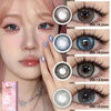 OVOLOOK Blue Color Contact Lenses Half Yearly Laigu Glacier New Student Pure Desire Size Diameter Sandwich Craft Contact Lenses Laigu Glacier 14.2mm Pure Desire Highlight Blue Eyes/Gift Box 0 Degree