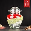 Full table kimchi jar glass thickened household kimchi jar Sichuan kimchi jar pickled sauerkraut jar large transparent sealed jar 15 catties (brush + clip)