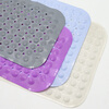 Hesdig JG-231 PVC floor mat, bathroom shower bath mat, suction cup anti-slip mat, bathroom foot mat, gray 35*70cm, Jingcang flash delivery