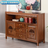 Ruichengtang sideboard solid wood tea cabinet new Chinese style living room wall storage cabinet wine cabinet kitchen tableware cabinet integrated cabinet light walnut 120*35*85