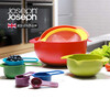 JOSEPH JOSEPH Rainbow kitchen utensils rainbow basin 9-piece set baking tools measuring spoon graduated spoon baking mixing bowl basin drain water and wash vegetables red nine-piece set 40080