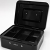 Hasdick portable cashier box with lock, savings box, safe, tool storage box, key, black 25*20*9cm HKCL-854