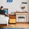 MUU solid wood dresser household drawer cabinet storage cabinet integrated small apartment master bedroom antique style bedside table makeup table mirror Mies dresser with mirror