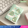 Mombos wallet for women, cute cartoon, fashionable folding card bag for men, ultra-thin multi-card slot storage, portable large-capacity student wallet, green little monster, enlargeable banknote/ID card, anti-degaussing model