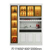 Wu solid wood wine cabinet and sideboard integrated living room wall-mounted multi-functional storage display cabinet with glass door kitchen storage cabinet three doors walnut color with side cabinet 1.65 meters