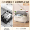 PINYU extra large bowl and chopsticks storage box cupboard drain bowl rack with cover bowl and chopsticks storage box dish rack milk coffee color