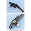Hasdick Jingcang delivery window handle 50-type aluminum alloy single-point casement window handle 7-word window lock for outward-opening window dark gray left handle HKsq-149