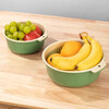 OIMG vegetable sink drain basket double-layer combination multi-piece set water filter vegetable basket plastic kitchen living room washing fruit plate simple green-large, medium and small (double-layer three-piece set)
