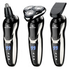 Molon German multi-functional three-in-one electric shaver without leaving stubble, full body washable digital display, fast charging, gift for dad to give husband haircut, hair cleanser, nose hair shaver, electric razor, upgraded digital display + spare head + sideburn hair iron + nose hair trimmer