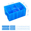 Plastic compartmented turnover box with lid, six-compartment parts box, screw tool classified storage box with lid, plastic box without compartments, heightened box + lid + gray compartmented parts box
