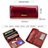 Sephoron high-end crocodile pattern long wallet with feminine temperament 2026 new soft leather large-capacity multi-compartment wallet for mobile phone red-made of genuine leather gift box packaging