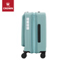 CROWN front-opening suitcase, expandable large-capacity trolley suitcase, eco-friendly suitcase, travel suitcase 5020/5215, sapphire color, 20 inches, boardable/expandable by 15%
