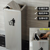 Square stainless steel hotel trash can lobby vertical swing lid large size round outdoor barrel office commercial trash can large heightened square flip lid 30*30*68.5