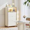 Yatushi kitchen storage cabinet sideboard tea cabinet home cabinet light luxury living room storage rack storage storage cabinet ambient light cream white four doors - length 65cm