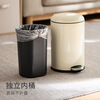 Lazy corner trash can household with lid foot pedal flip lid living room kitchen large capacity bathroom bedroom foot pedal foot pedal milky white 12L