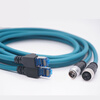 M12 to RJ45 connector aviation plug Cognex industrial camera data cable 8-core X-type super flexible network cable X-type-female elbow--20 pieces minimum order 10 meters Category 7 Super