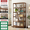 Baikadi new Chinese style Bogu rack tea room storage rack tea display cabinet non-solid wood partition Duobao Pavilion living room decoration shelf six layers 80CM classic model without drawer cabinet door
