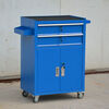 Heavy-duty tool cabinet drawer-type tool cart auto repair cart repair multi-functional storage box factory workshop workbench TH111L extra thick upper and lower two drawers 1.2 blue + wheel brake