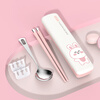 Manbayu Stainless Steel Children's Primary School Chopsticks and Spoon Sets Tableware for School Portable Storage Box for Cute Women White Rabbit Chopsticks and Spoons Small Spoon 1 Head