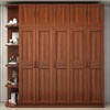 Millennium Shengshi Solid Wood Wardrobe Golden Wire Walnut Wardrobe Bedroom Cabinet Modern Chinese Wardrobe Corner Storage Cabinet Bedroom Furniture Five Doors + Top Cabinet Standard Model Does Not Exclude Center Drawer