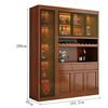 Wu solid wood wine cabinet and sideboard integrated living room wall-mounted multi-functional storage display cabinet with glass door kitchen storage cabinet three doors walnut color with side cabinet 1.65 meters