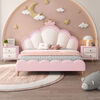 Children's bed modern simple princess bed girl's bedroom light luxury leather single bed ins internet celebrity girl bed 1.5m crown bed color note delivery to home 1.5m*2.0m frame structure