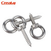 Creaby304 stainless steel lifting ring self-tapping screw ring self-tapping nail hook self-drilling sheep eye wood screw M4*16 2 pcs
