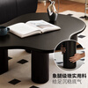 Genji Wood Language Solid Wood Coffee Table Living Room Modern Simple Cloud Tea Table Home Black Rubber Wood Irregular Tea Table 1 Meter Coffee Table (1000*600*350mm)