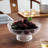 Baijie glass fruit plate tray light luxury living room snack plate dry fruit plate tea snack plate candy plate high-leg hammer pattern