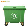 Supercloud 660L large outdoor large trash can with lid, outdoor sanitation, commercial hotel kitchen waste classification, thickened large capacity property, green extra thick