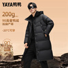 YAYA luxury gold down jacket for men and women, winter extreme cold long couple style over-the-knee thickened warm jacket