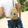 Kangaroo Men's Fashionable, Casual, Versatile, Fashionable and Lightweight New Canvas Bag, Casual Shoulder Crossbody Waist Bag, Dark Brown