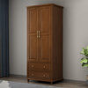 Fanxingze new Chinese style solid wood wardrobe wardrobe small apartment modern simple bedroom double door wardrobe storage cabinet small wardrobe two doors 90cm walnut color