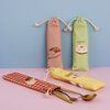 Storage box for chopsticks, elementary school cartoon portable tableware bag, student office worker travel bag with fork and spoon, cake