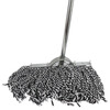 Hasdick dust push flat mop, 60CM black and white reinforced steel rod, office housekeeping, factory workshop, shopping mall cleaning, water absorption, decontamination, removable (1 pack) HKW-37