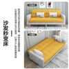 L&S sofa bed dual-purpose folding sofa bed technology fabric sofa small apartment S96 light green + off-white 1.7 meters