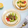 Pick-up high borosilicate glass plate fruit plate 2 pieces heat-resistant glass deep dish vegetable plate salad plate Western food plate