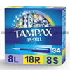 TAMPAX American Tampax Symphony long and short catheter with built-in tampon for swimming, Symphony 28 pieces - long catheter - small flow L