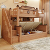 Youmanjia thickened upgraded high and low bed all solid wood bunk bed children's bed red walnut bunk bed two-layer bed mother and child bed high and low bed + bookshelf + double drawers bottom bunk 1.5*2 meters upper bunk 1.2*2 meters