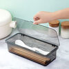 Transparent chopstick storage box kitchen household drain with lid chopstick tube tableware spoon chopstick cage storage rack gray 2 pieces
